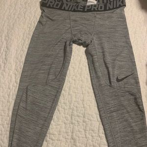 Nike dri  fit compression pants size large gray